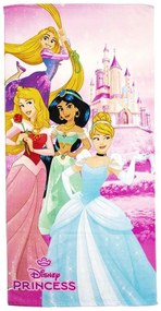 Πετσέτα Θαλάσσης Παιδική Quick Dry Disney Home Princess 30 Pink DimCol Beach 70x140cm Microfiber