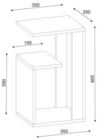 ΒΟΗΘΗΤΙΚΟ ΤΡΑΠΕΖΙ DAWN ΜΕΛΑΜΙΝΗΣ ΛΕΥΚΟ 35X29,5X60Yεκ.HM8880.11 - HM8880.11