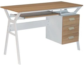 UNIT Γραφείο Η/Υ Μέταλλο Βαφή Άσπρο, Melamine Απόχρωση Sonoma