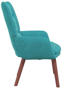 vidaXL Χαλαρωτική Πολυθρόνα Τιρκουάζ 63 x 67 x 94 εκ. Βελούδο