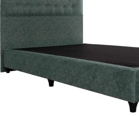 ΚΡΕΒΑΤΙ MALENA ΑΠΟ ΠΡΑΣΙΝΟ ΥΦΑΣΜΑ τύπου NUBUCK, HM647.27 ΓΙΑ ΣΤΡΩΜΑ 120x200 εκ.
