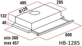 HAUSBERG HB-1285INOX Αποροφητήρα Κουζίνας