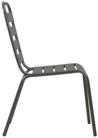 vidaXL Καρέκλες Εξωτερικού Χώρου με Λωρίδες 4 τεμ. Σκ. Γκρι Ατσάλινες