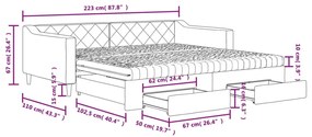 Καναπές Κρεβάτι Συρόμενος Taupe 100x200εκ. Υφασμάτινος Συρτάρια - Μπεζ-Γκρι