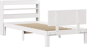 vidaXL Σκελετός Κρεβατιού με Κεφαλάρι Χωρίς Στρώμα Λευκό 100x200 εκ.