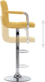 vidaXL Καρέκλα Μπαρ Κίτρινη Υφασμάτινη