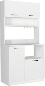 Έπιπλο κουζίνας Tuco 2 Megapap χρώμα λευκό 90x40x180εκ.