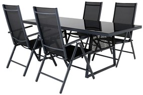 Σετ Τραπέζι και καρέκλες Dallas 1041, Επεξεργασμένο γυαλί, 52 kg, Μέταλλο | Epipla1.gr