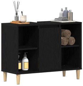 vidaXL Ντουλάπι Νιπτήρα Μαύρο Δρυς 80x33x60 εκ. από Τεχνητό Ξύλο