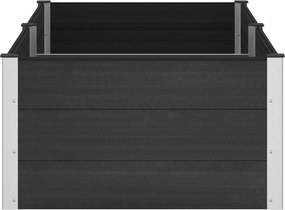 vidaXL Υπερυψωμένη Ζαρντινιέρα Μαύρο 200 x 100 x 54 cm