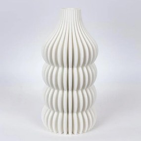 Βάζο Πορσελάνινο 3D 752-21096 17.5x17.5x35.5cm White Estheti Home Πορσελάνη