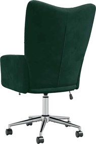 vidaXL Πολυθρόνα Relax Σκούρο Πράσινο Βελούδινη