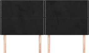 vidaXL Κεφαλάρι Μαύρο Βελούδινο 180x5x118/128 εκ.