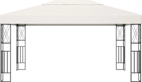 vidaXL Κιόσκι Κρεμ 3 x 4 μ. Υφασμάτινο