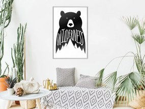 Αφίσα - Wild Bear - 30x45 - Μαύρο - Με πασπαρτού