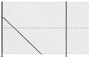 vidaXL Συρματόπλεγμα Περίφραξης Ανθρακί 1,8 x 10 μ. με Βάσεις Φλάντζα