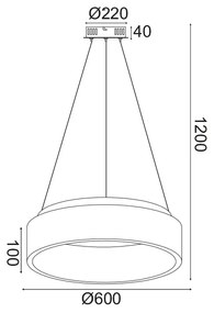 ΚΡΕΜΑΣΤΟ ΦΩΤΙΣΤΙΚΟ LED 48W 3000K 2630LM ΜΑΥΡΟ ΜΕΤΑΛΛΙΚΟ D60XH120CM APOLLO - 21W - 50W - BR81LEDP60BK