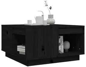 vidaXL Τραπεζάκι Σαλονιού Μαύρος 60x61x32,5 εκ. από Μασίφ Ξύλο Πεύκου