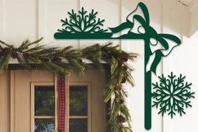 Σετ των 2 Intra απο ξύλο plywood 3mm-4mm πάχος Χριστουγεννιάτικη γωνιακή πόρτα με λέιζερ Δίασταση 15x15 cm INTRAFABR-102515794