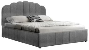 Double bed Tatiana fabric anthracite with storage 160x200cm 218x175x122 εκ.