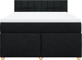 vidaXL Κρεβάτι Boxspring με Στρώμα Μαύρο 160x200 εκ. Υφασμάτινο