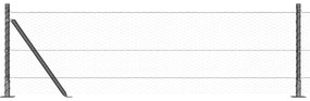 vidaXL Στύλος Περιφράξεων Γκρι 25 x 0,5 μ (25 mm δίχτυ) Ατσάλι