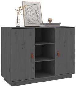 vidaXL Συρταριέρα Γκρι 100 x 40 x 75 εκ. από Μασίφ Ξύλο Πεύκου