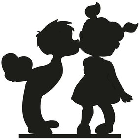Διακοσμητικό Τοίχου Children 891TNL1163 45x50cm Black Wallity Μέταλλο