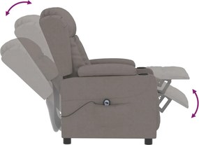 vidaXL Πολυθρόνα Ανακλινόμενη Ηλεκτρική Taupe Υφασμάτινη