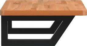vidaXL Ράφι Νιπτήρα Τοίχου από Ατσάλι / Μασίφ Ξύλο Οξιάς