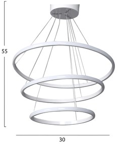 ΦΩΤΙΣΤΙΚΟ ΟΡΟΦΗΣ LED ΛΕΥΚΟ HM7510.01 30x28x55 εκ. - 0534441 - HM7510.01