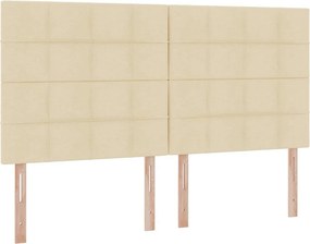 vidaXL LED Κρεβάτι αποθήκευσης με στρώμα Κρέμ 180 x 200 cm Ύφασμα