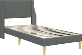 vidaXL Σκελετός κρεβατιού με στρώμα Γκρι 90 x 190 cm Πολυεστέρας