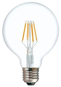 LED lamp G80 Bulb 4W E27 3000K 200-220V clear 8x8x12 εκ.