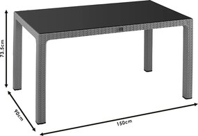 Τραπέζι Explore pakoworld με UV protection PP καφέ 150x90x73.5εκ