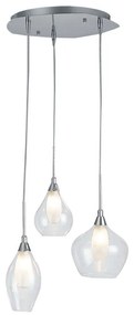 Φωτιστικό Οροφής Skyline I-SKYLINE/S3 3xG9 Led Φ35cm 120cm Clear Luce Ambiente Design Glass