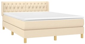 ΚΡΕΒΑΤΙ BOXSPRING ΜΕ ΣΤΡΩΜΑ ΚΡΕΜ 140X200 ΕΚ. ΥΦΑΣΜΑΤΙΝΟ 3130518