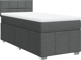 vidaXL Κρεβάτι Boxspring με Στρώμα Σκούρο Γκρι 80x200 εκ. Υφασμάτινο