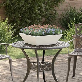 vidaXL Γλάστρα Κήπου Λευκό 50 x 50 x 15 cm Ατσάλι