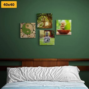 Σετ εικόνων Φενγκ Σούι σε πράσινο σχέδιο - 4x 60x60