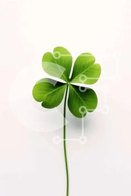 Σετ των 2 Intra Συλλεκτικό Ξύλινο Παζλ Plywood  4mm - Τετράφυλλο τριφύλλι σε άσπρο φόντο Σε Ξύλινο Κουτί - Διαστάσεις: 10x10 cm – 25 κομμάτια