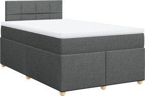 vidaXL Κρεβάτι Boxspring με Στρώμα Σκούρο Γκρι 120x190 εκ Υφασμάτινο
