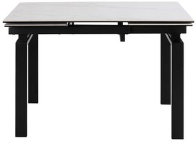 Τραπέζι Oakland 390, Μαύρο, Λευκό μάρμαρο, 76x85x120cm, 84 kg, Επιμήκυνση, Κεραμικός, Επεξεργασμένο γυαλί, Μέταλλο | Epipla1.gr