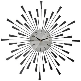 Ρολόι Τοίχου Ασημί/Μαύρο Ματ Μέταλλο 49.5x49.5x4cm ANKOR
