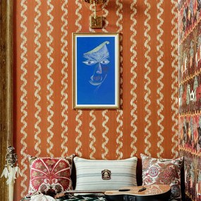 Ταπετσαρία Vintage Ikat WP30101 52x1000cm Apricot-Taupe MindTheGap