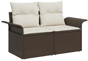 vidaXL Set Σαλονιού  7 Τεμαχίων με Μαξιλάρια Καφέ Πολυρατάν