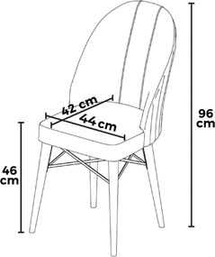 Καρέκλα 6τμχ Καπουτσίνο / Λευκό RITIM 44x42x96