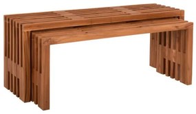 ΤΡΑΠΕΖΙΑ ΣΑΛΟΝΙΟΥ ΣΕΤ 2ΤΜΧ NYA HM9828 ΜΑΣΙΦ ΞΥΛΟ TEAK ΣΕ ΦΥΣΙΚΟ  110x30x46Υεκ.