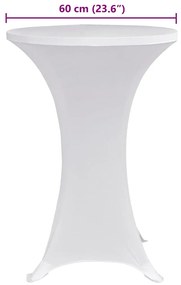 vidaXL Καλύμματα Τραπεζιού Ελαστικά 4 τεμ. Λευκά Ø 60 εκ.