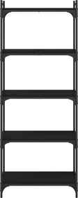 vidaXL Βιβλιοθήκη 5 Επιπέδων Μαύρη 60x30x154 εκ. Επεξεργασμένο Ξύλο